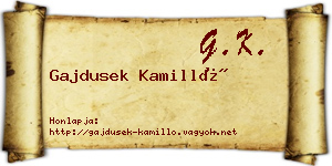 Gajdusek Kamilló névjegykártya